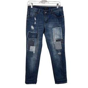 Twentyone‎ Black By Rue21 Patchwork Jeans Junior's 5/6 Distressed Slim Stretch